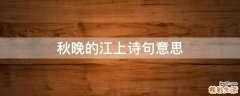 秋晚的江上诗句意思