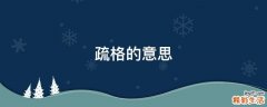 疏格的意思