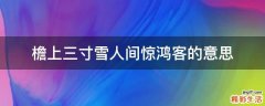檐上三寸雪人间惊鸿客的意思