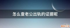 怎么查老公出轨的证据呢