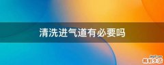 清洗进气道有必要吗