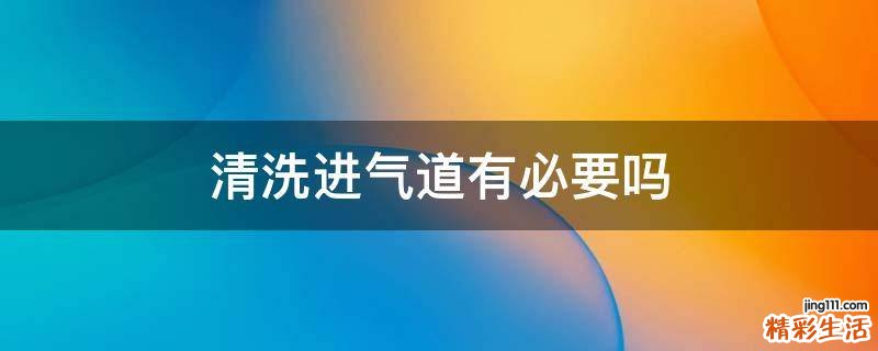 清洗进气道有必要吗