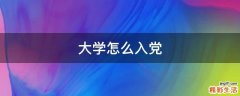 大学怎么入党