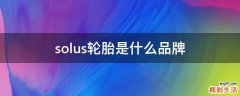 solus轮胎是什么品牌