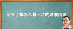 苹果手机怎么看照片的详细信息