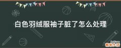 白色羽绒服袖子脏了怎么处理