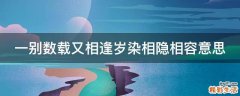一别数载又相逢岁染相隐相容意思