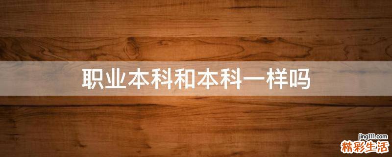 职业本科和本科一样吗