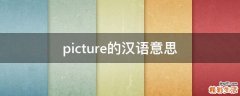 picture的汉语意思