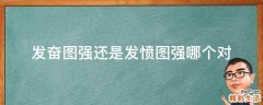 发奋图强还是发愤图强哪个对