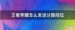 王者荣耀怎么发送分路段位
