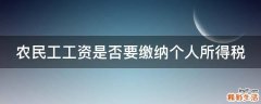 农民工工资是否要缴纳个人所得税