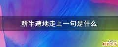 耕牛遍地走上一句是什么
