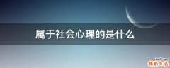 属于社会心理的是什么