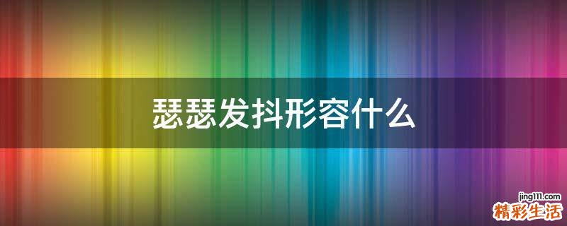 瑟瑟发抖形容什么