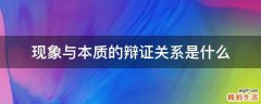 现象与本质的辩证关系是什么