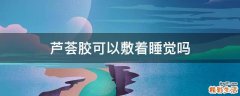 芦荟胶可以敷着睡觉吗