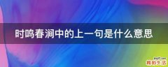 时鸣春涧中的上一句是什么意思