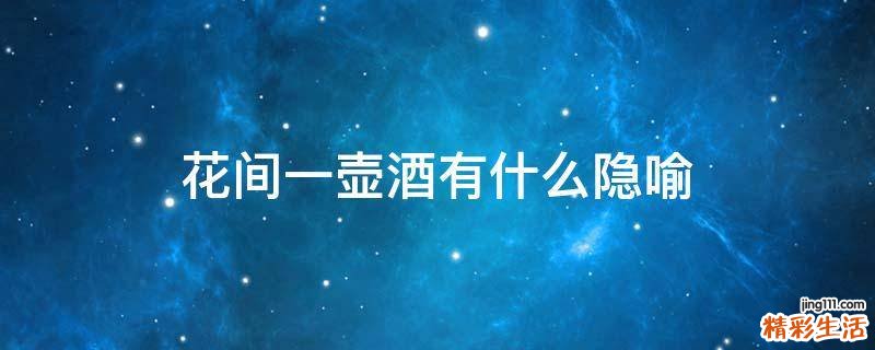 花间一壶酒有什么隐喻