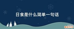日食是什么简单一句话