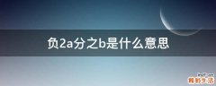 负2a分之b是什么意思