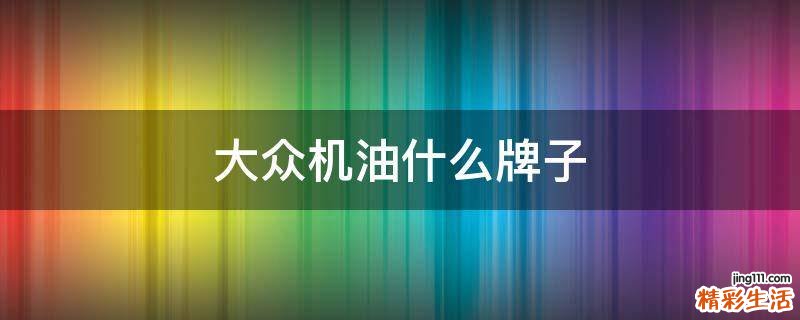 大众机油什么牌子