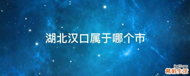 湖北汉口属于哪个市