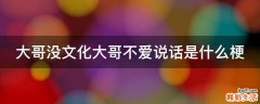 大哥没文化大哥不爱说话是什么梗
