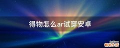 得物怎么ar试穿安卓