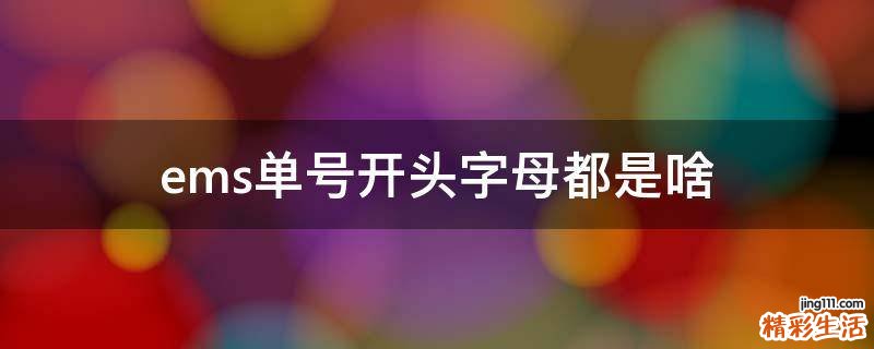 ems单号开头字母都是啥
