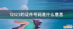 12123的证件号码是什么意思