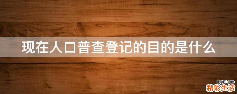 现在人口普查登记的目的是什么