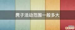 麂子活动范围一般多大