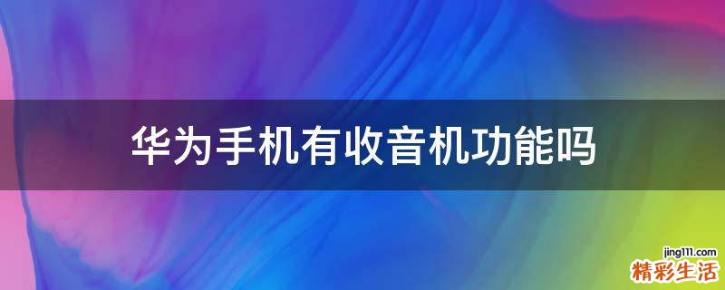 华为手机有收音机功能吗