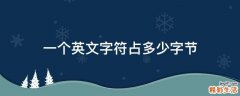 一个英文字符占多少字节