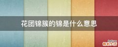 花团锦簇的锦是什么意思