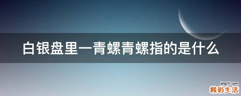 白银盘里一青螺青螺指的是什么