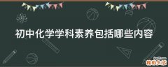 初中化学学科素养包括哪些内容
