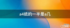 a4纸的一半是a几