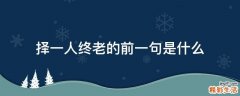 择一人终老的前一句是什么