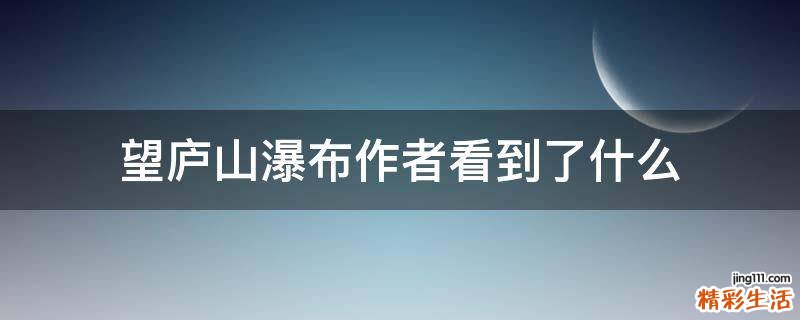 望庐山瀑布作者看到了什么