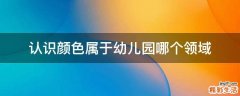 认识颜色属于幼儿园哪个领域