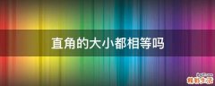 直角的大小都相等吗