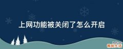 上网功能被关闭了怎么开启
