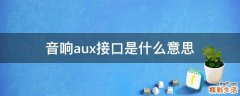 音响aux接口是什么意思