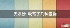 天净沙·秋写了几种景物