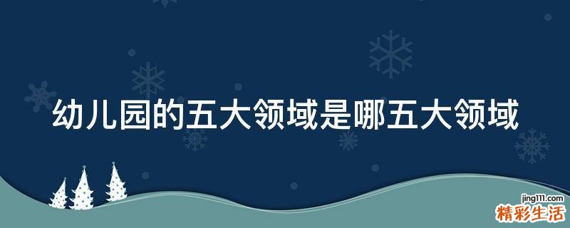 幼儿园的五大领域是哪五大领域