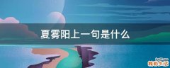 夏雾阳上一句是什么