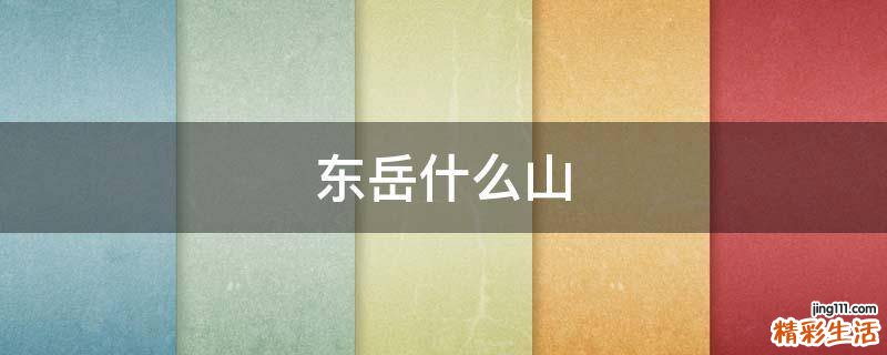 东岳什么山