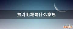 提斗毛笔是什么意思